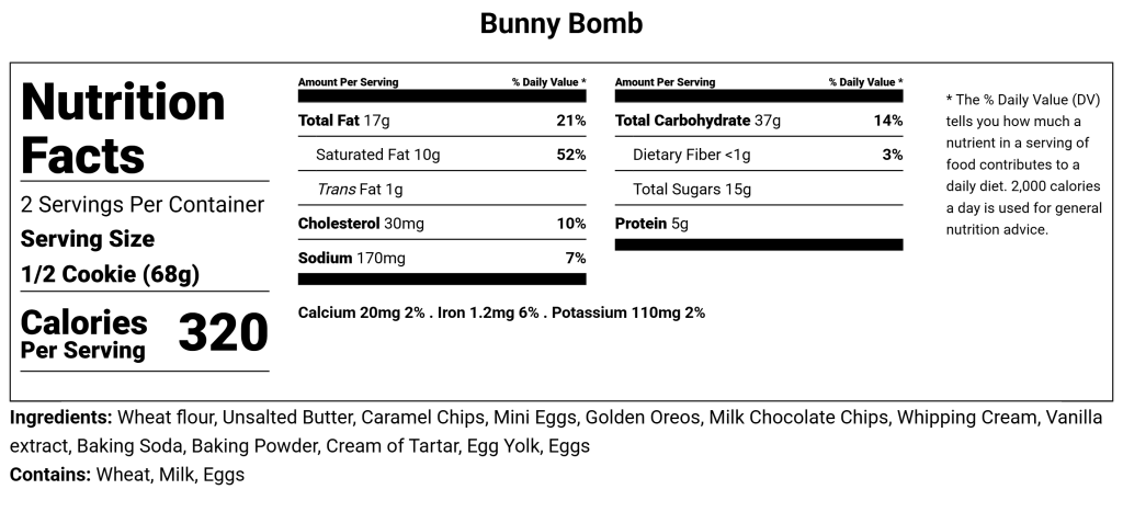 BunnyBomb Cookie Special - CHOMP Cookie Co Kelowna