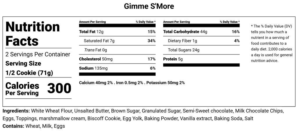 Gimme Smores cookie - Cookie of the month May 2026 from CHOMP Cookie Co